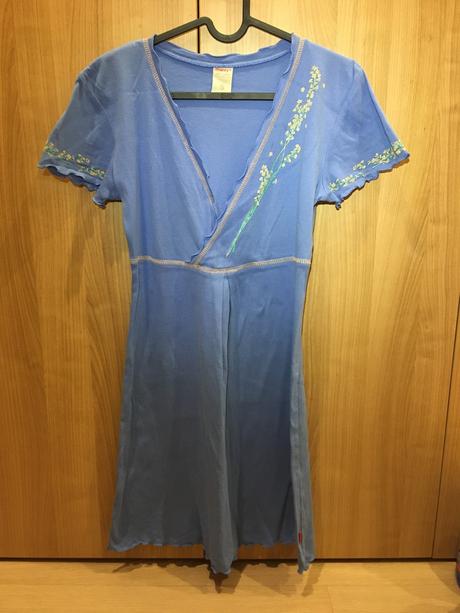 Modrá těhotenská a kojící noční košile (vel. s), 