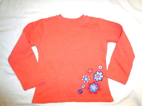 Pěkná oranžová mikina s kytičkami, 116