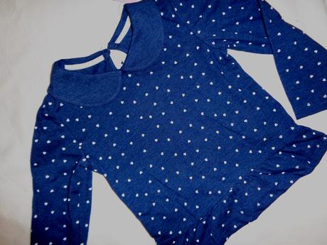Nádherná modrá srdíčková tunika, primark,86
