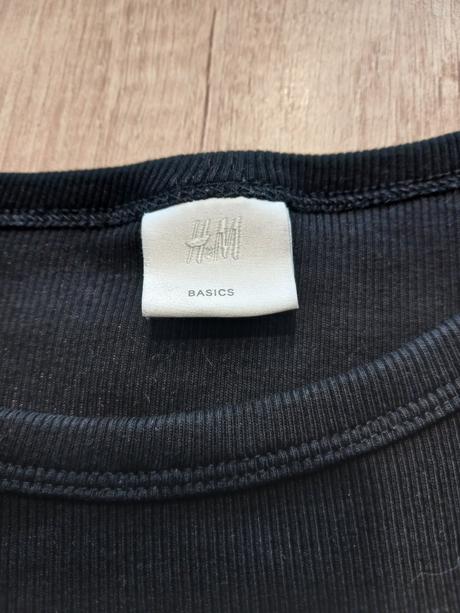 Žebrované tričko krátký rukáv hm vel. m, h&m,m