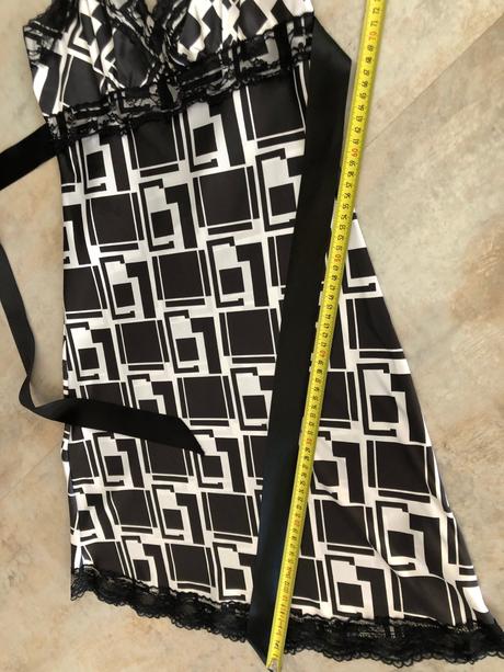 Černobílé byznys šaty vel.s 36 krajka mašle kostka, s