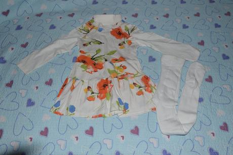 Slavnostní komplet, šaty, rolák, punčošky 110/116, dopodopo,110