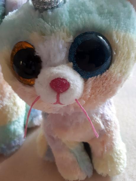 Ty heather, dvě plyšové duhové kočičky - 15 a 20cm,