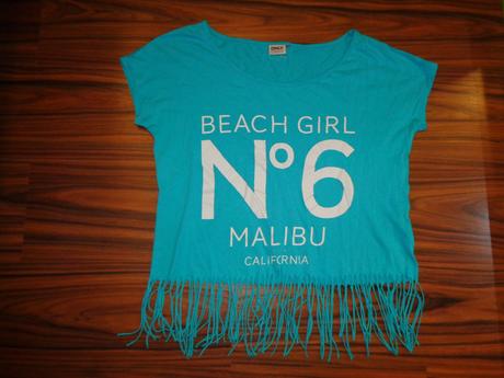 Luxusní tyrkysové volené tričko s třásněmi, only,m