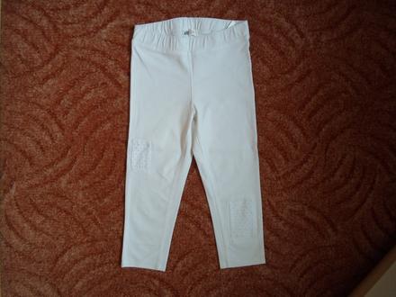 Bílé legíny tregíny džegíny kalhoty 3/4, h&m,146