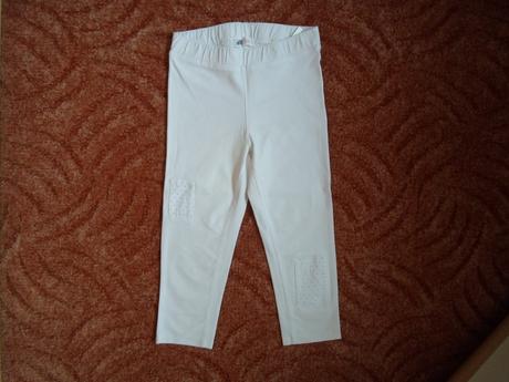 Bílé legíny tregíny džegíny kalhoty 3/4, h&m,146