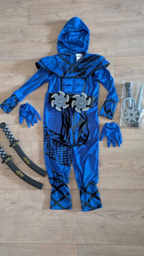 Ka373 karnevalový kostým ninja na 3 - 4 roky, 104,