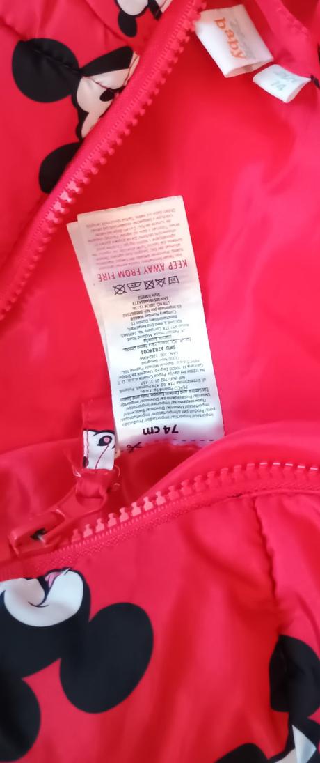 Nádherná podzimní vesta mickey s oušky na kapuci, disney,74