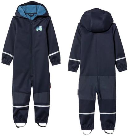 Softshellová kombinéza s traktorem tmavá, lupilu,86 / 92