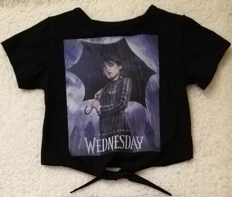 Triko wednesday černé krátký rukáv, 158