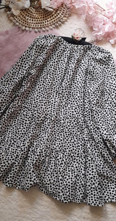 H&m květované bavlněné šaty s nabíranými rukávy, h&m