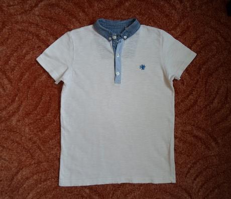 Bílé tričko triko s límečkem polo, next,134