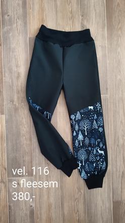 Zimní softshellové kalhoty s fleesem vel. 116, 116