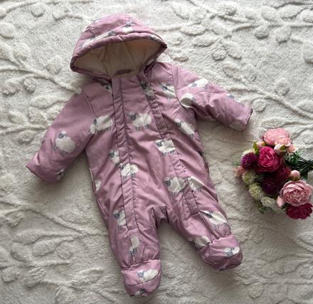 Zimní kombinéza s ovečky- v.0/3 měs., john lewis baby,62