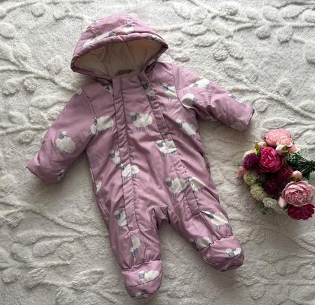 Zimní kombinéza s ovečky- v.0/3 měs., john lewis baby,62