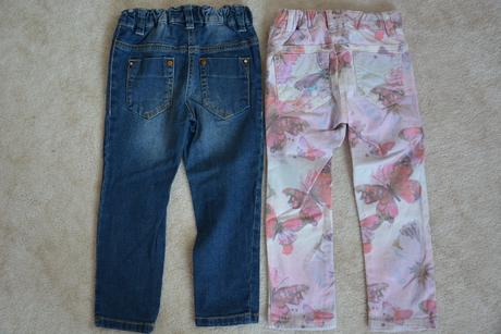 Komplet s motýlkama- mikina, džíny, slimky,legíny, 86–98