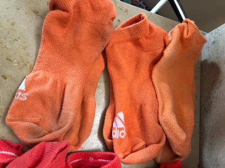 7 párů krátkých červeno-oranžových ponožek adidas, adidas,35