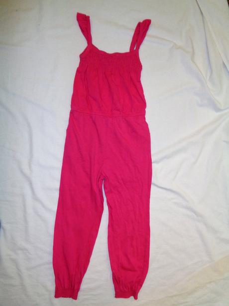 Krásný sytě růžový bavlněný letní overal, topolino,110