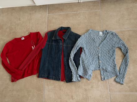 Set bundička + tricko, svetrik 152, 152