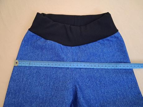 Kalhoty z jarního softshellu, džínový vzhled, 116