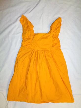 Krásné hořčicově žluté šaty s volány, h&m,128