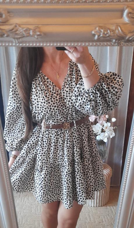 H&m květované bavlněné šaty s nabíranými rukávy, h&m