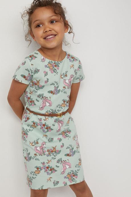 Zvířátkové šaty h&m + pásek vel. 110/116, h&m,110 / 116