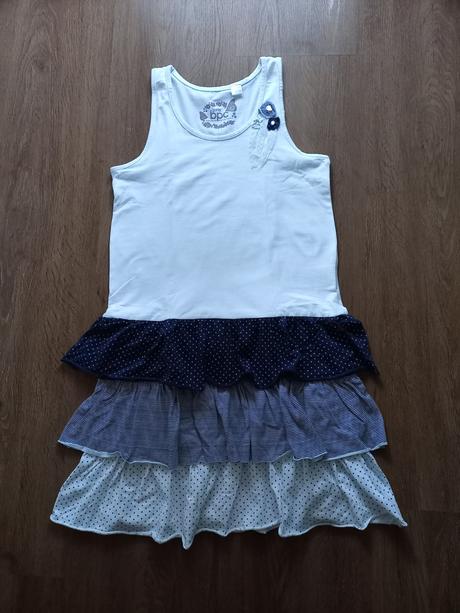 Bílé šaty s kanýry, bonprix,164