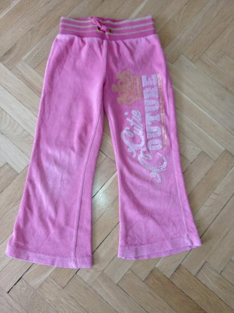 3x sametové tepláky 4-5 let, 104–116