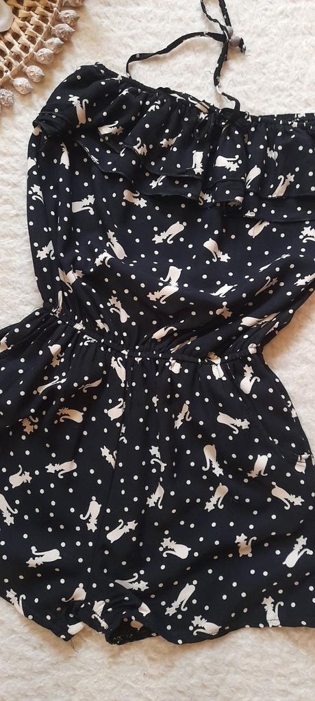 Kočičí viskózový overal s kapsami, 