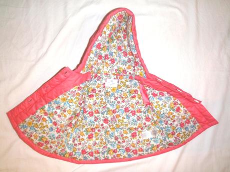 Luxusní růžovo-květovaný vyteplený kabát, next,68