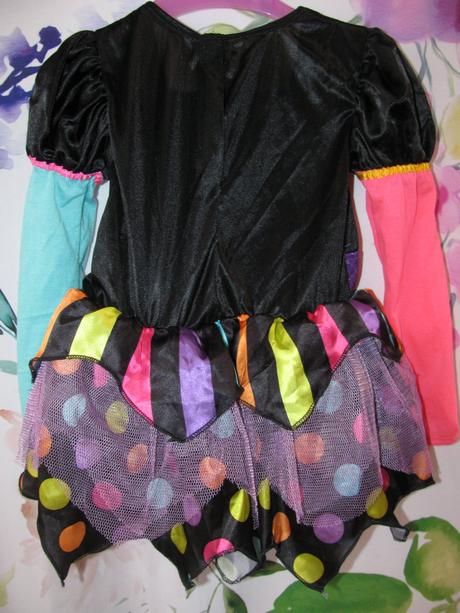 Karnevalový barevný dívčí kostým, šaty halloween, 