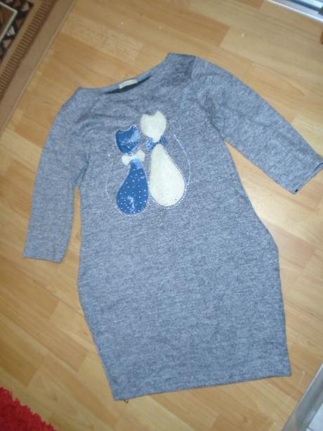 Šaty teplé kočka vel s/m, m / s