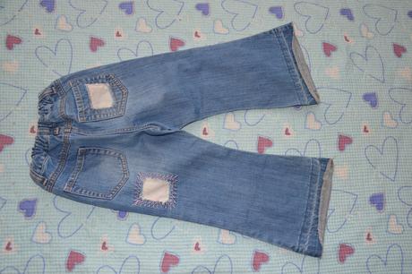 Rifle/džíny s regulací v pase, motýlci, marks & spencer,104