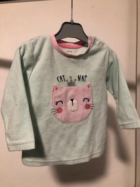 Flísový svetr s kočkou, 80