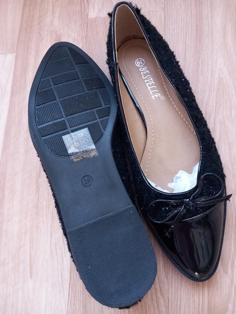 09 - černé brokátové baleríny vel. 39 - n.o.v.é, 39