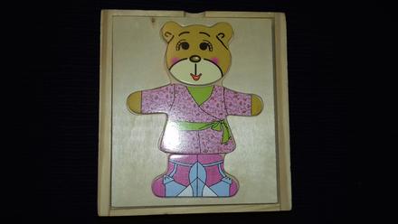 Dřevěná skládačka medvídek, 