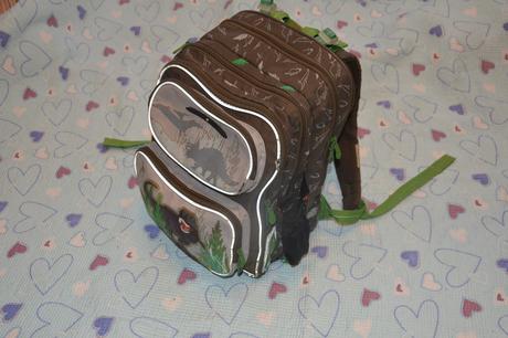 Tříkomorový školní batoh topgal s dinosaurem penál,