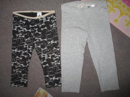 2x 3/4 legínky 122/128, h&m,122
