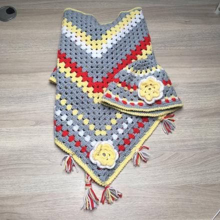 Jarní/podzimní set šátku a čepičky, 140