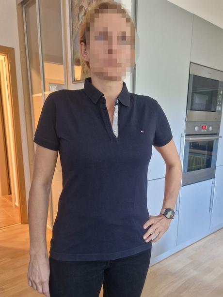 Tričko s límečkem tm. modré tommy hilfiger, tommy hilfiger,xl