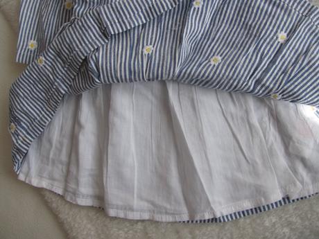 Letní plátěné pruhované šatičky- dvojčata, 74