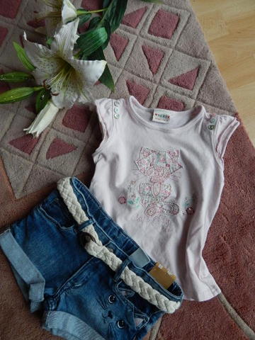 Ružove tričko s kočkou, next,110