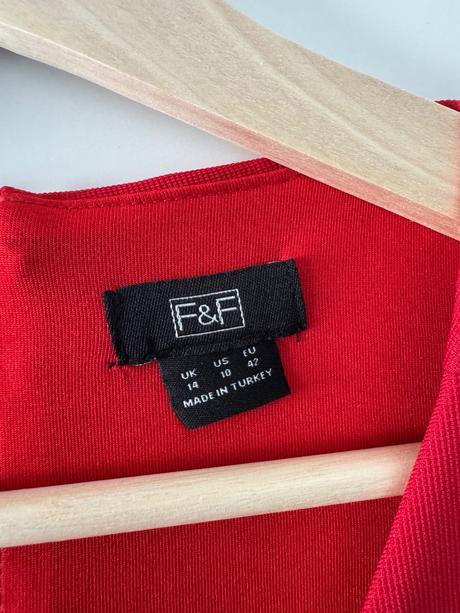 Červené uplé šaty f&f xl/42, f&f,xl