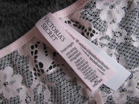 Růžové krajkové bikinové kalhotky v.s., victoria's secret,m