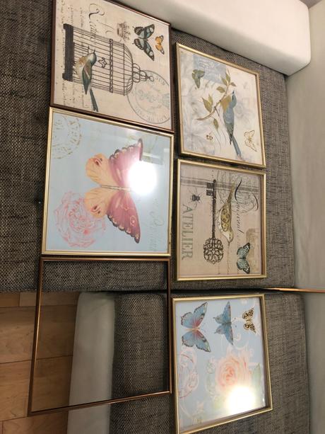 6 ramu na obrazky ctverec 40x40 zlate,medene, 