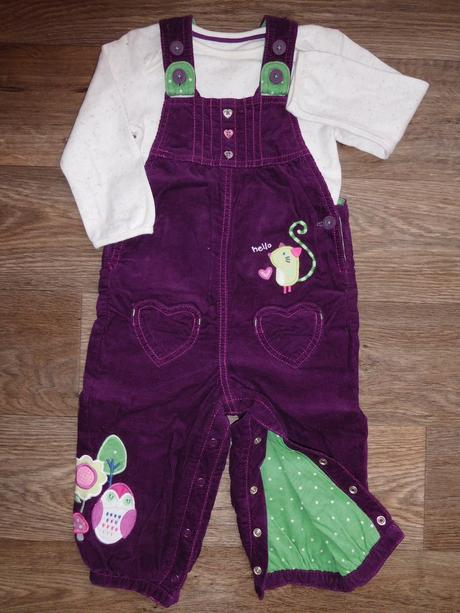 Zateplené manžestrové lacláčky vel. 80/86, marks & spencer,86