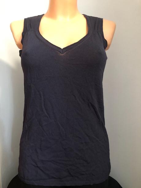 Vel. 38 modrá pletená vesta - triko - top, 38