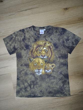 Dětské bavlněné triko kr. ruk. 9-12 let lví rodina, 134