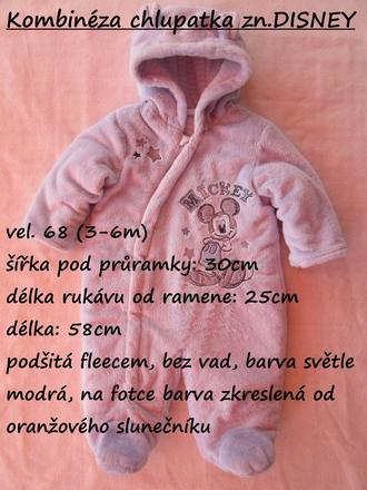 Kombinéza chlupatka zn. disney, disney,68